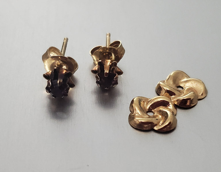 Vintage 14k Gold Earrings w/14k Enhancers