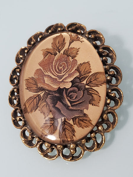 5196-Glass Rose Brooch