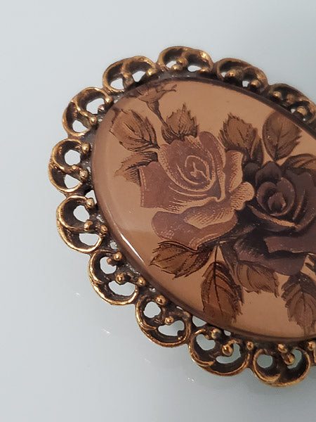 5196-Glass Rose Brooch