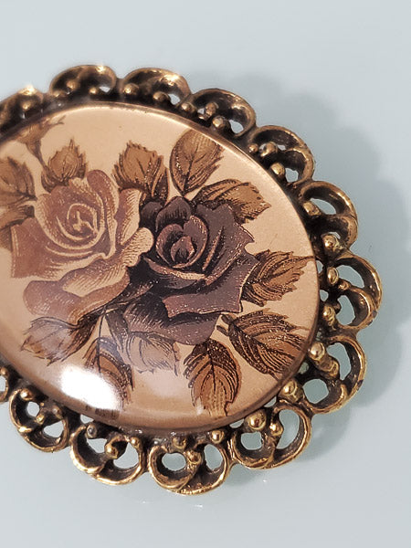 5196-Glass Rose Brooch