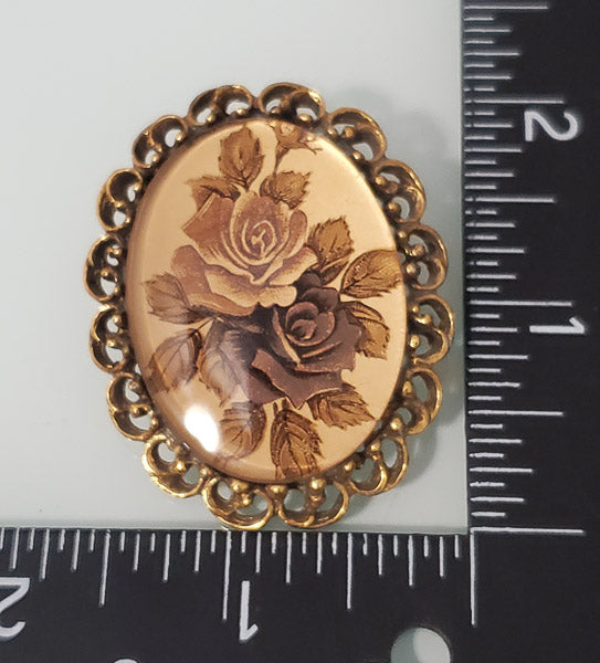 5196-Glass Rose Brooch