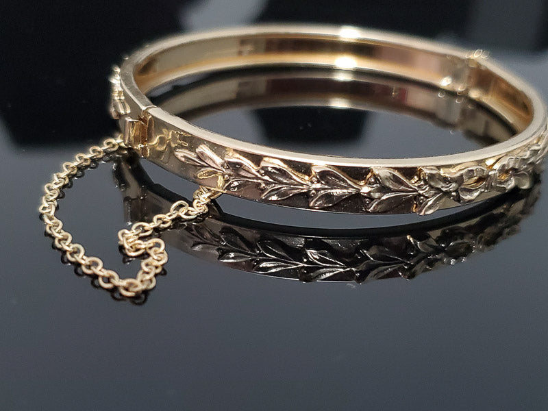 Vintage Whiting & Davis Vine Hinged Bracelet