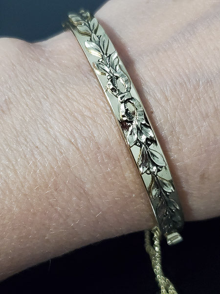 Vintage Whiting & Davis Vine Hinged Bracelet