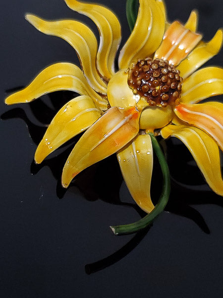 Original by Robert Large Enamel Daisy Brooch