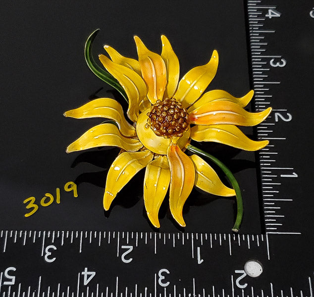 Original by Robert Large Enamel Daisy Brooch