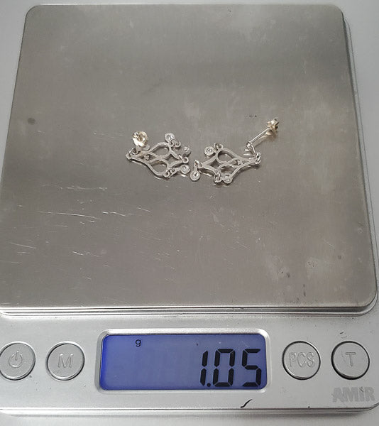 14k White Gold Chandelier Earrings
