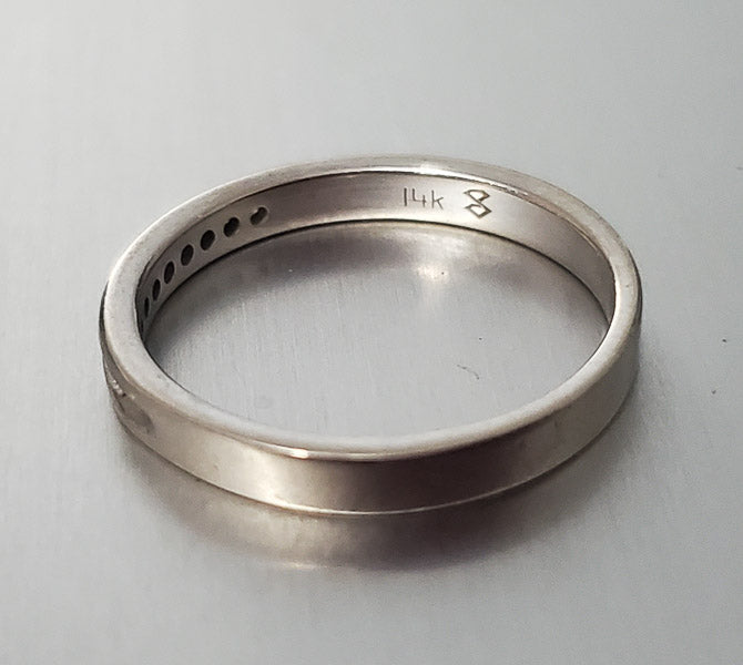 14k White Gold Diamond Ring Band sz 6.25