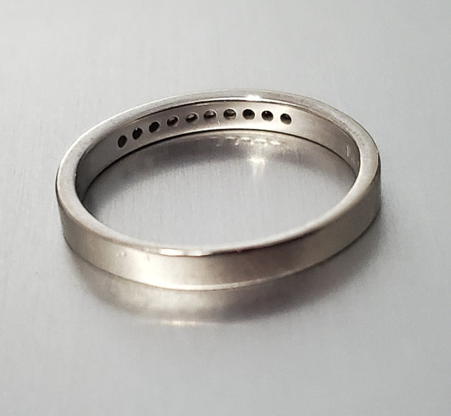 14k White Gold Diamond Ring Band sz 6.25