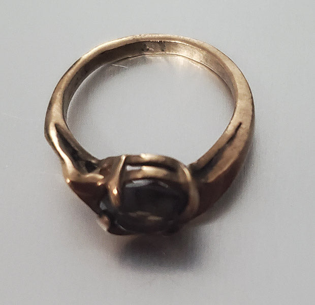 Vintage 9k Gold Smokey Quartz Ring sz 4.5