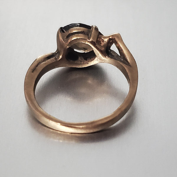 Vintage 9k Gold Smokey Quartz Ring sz 4.5