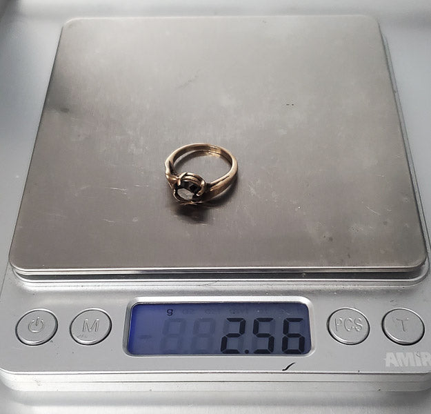 Vintage 9k Gold Smokey Quartz Ring sz 4.5