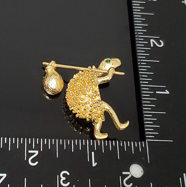 Vintage Jeanne Hobo Turtle Brooch