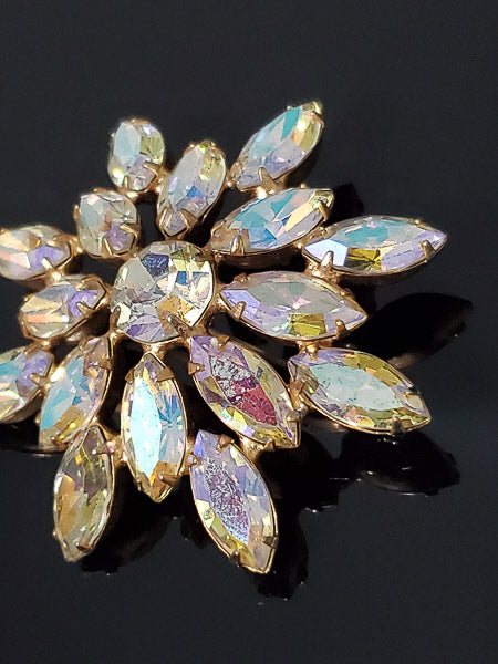 Vintage High Sparkle Aurora Borealis Rhinestone Brooch