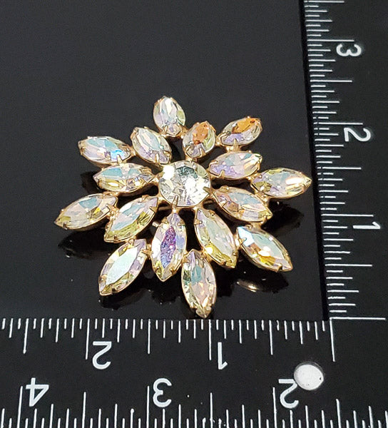 Vintage High Sparkle Aurora Borealis Rhinestone Brooch