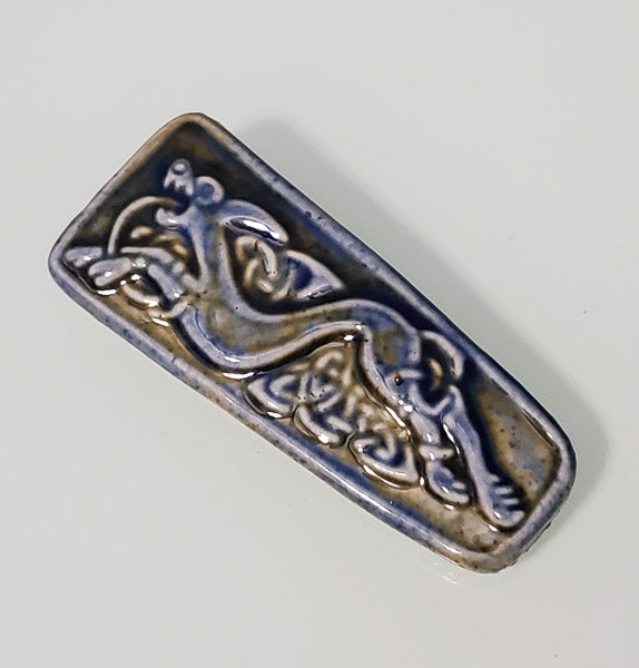 5320-Vintage Porcelain Dragon Brooch