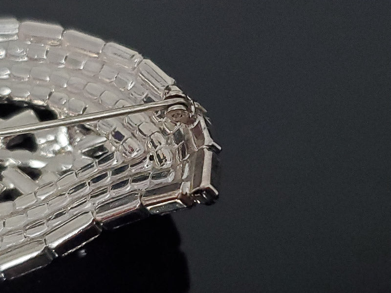 Vintage Red & Clear Tiered Rhinestone Brooch