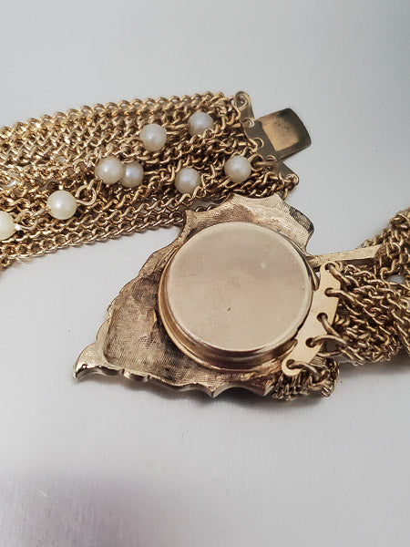 4092-Vintage Leaf Clasp Multi-Strand Necklace