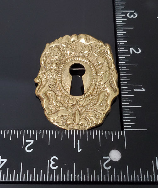 Max Rieg Colonial Williamsburg Brass Gold Tone Key Hole Brooch