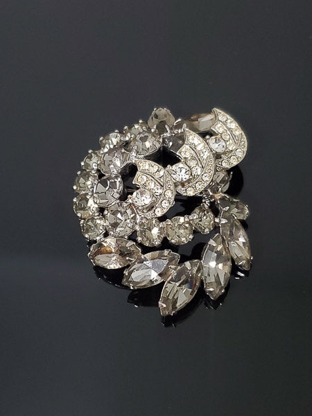 Vintage Weiss Smokey Rhinestone Brooch