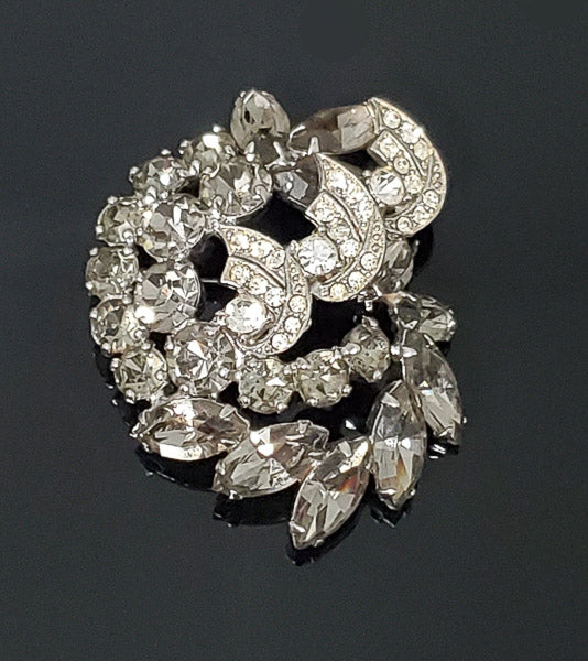 Vintage Weiss Smokey Rhinestone Brooch