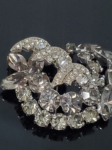 Vintage Weiss Smokey Rhinestone Brooch