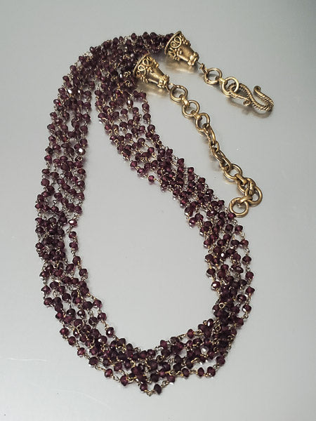 5382-Faceted Glass Multi-Strand Necklace
