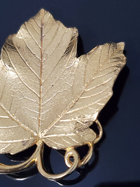 Trifari Brooch Large Leaf Gold Tone