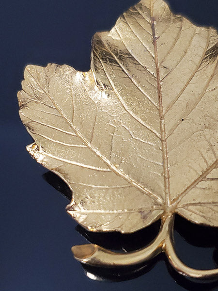 Trifari Brooch Large Leaf Gold Tone