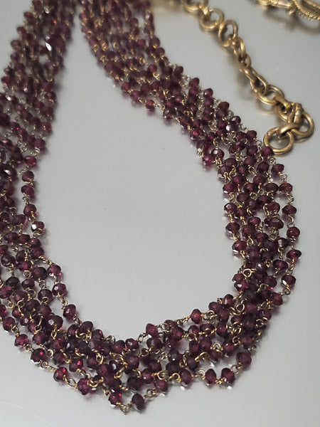 5382-Faceted Glass Multi-Strand Necklace