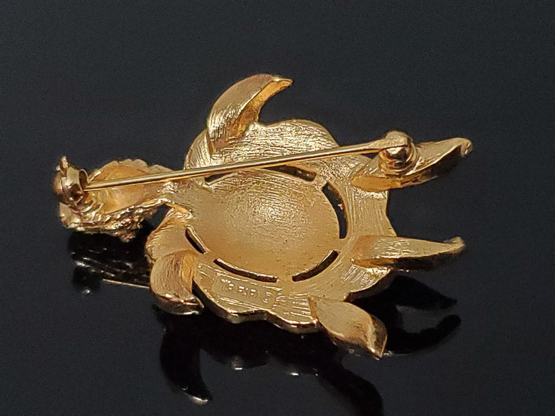 Trifari Gold Tone Turtle Brooch