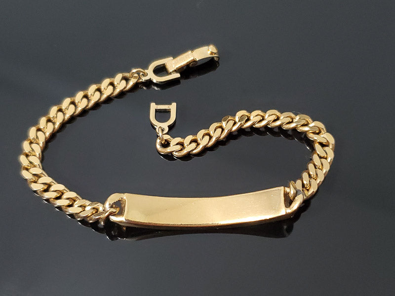 Christian Dior Gold Plated ID Bar Bracelet