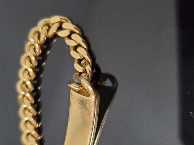 Christian Dior Gold Plated ID Bar Bracelet