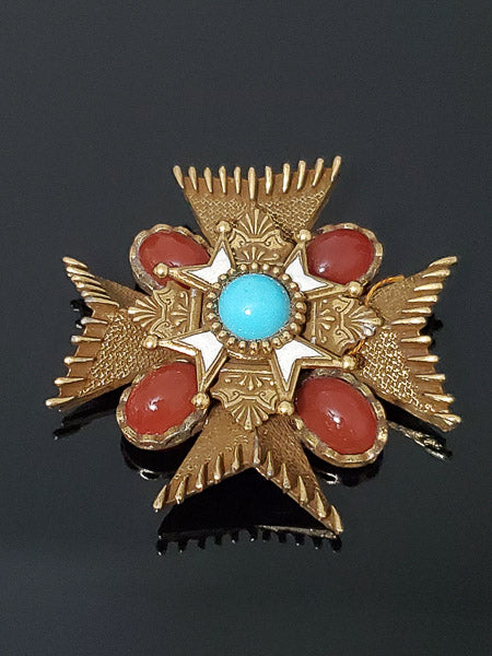 Vintage Corocraft Maltese Brooch