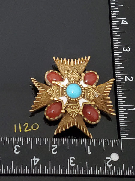 Vintage Corocraft Maltese Brooch