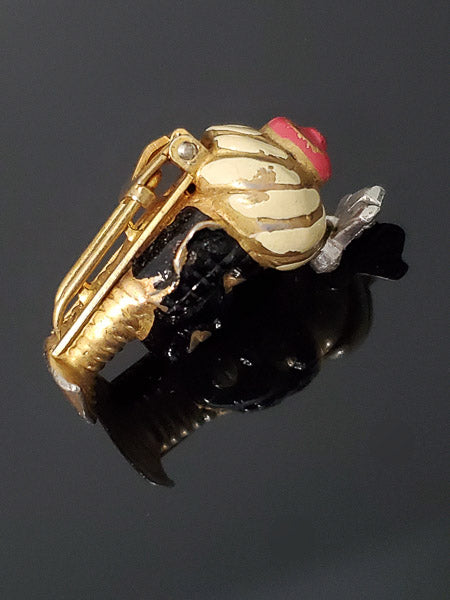 Vintage Coro Pat. Blackamoor Head Clip Brooch 1930's