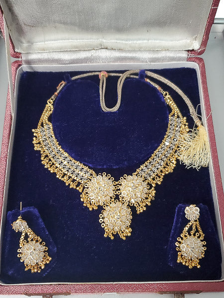 5288-Crystal Beaded Bollywood Indian Necklace Set
