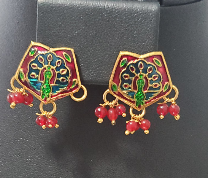 4282-Enamel Bollywood Indian Necklace Set