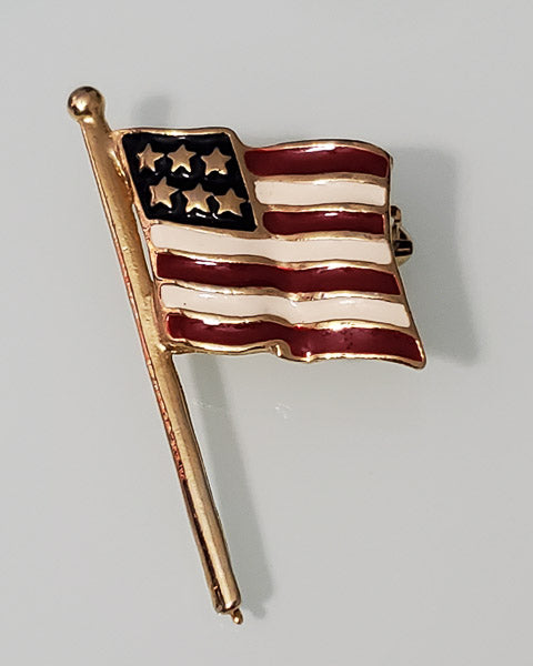 4458-Enamel American Flag Brooch