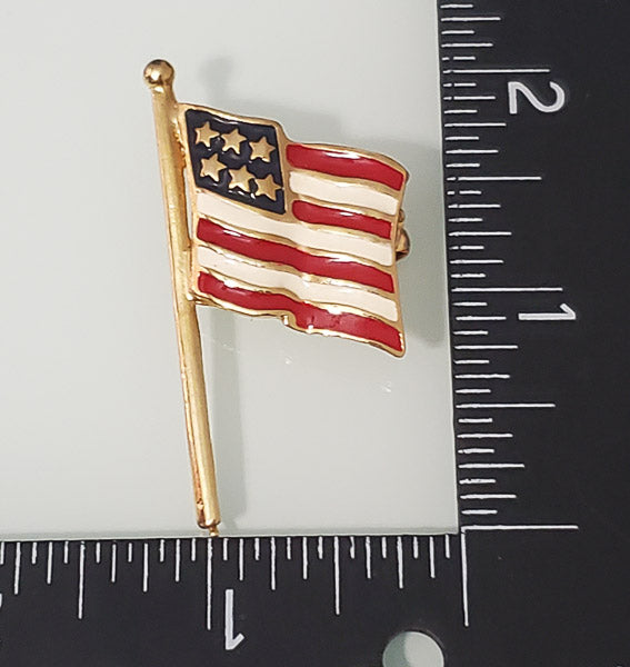4458-Enamel American Flag Brooch