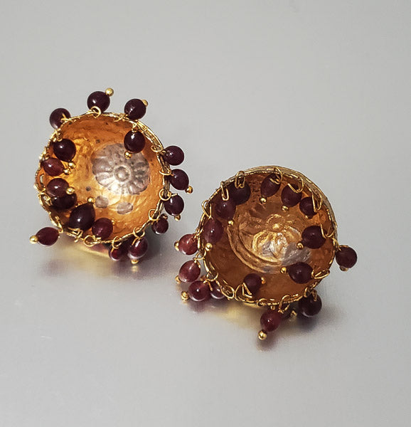 4440-Bollywood Indian Jhumka Enamel Earrings