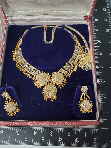 5288-Crystal Beaded Bollywood Indian Necklace Set
