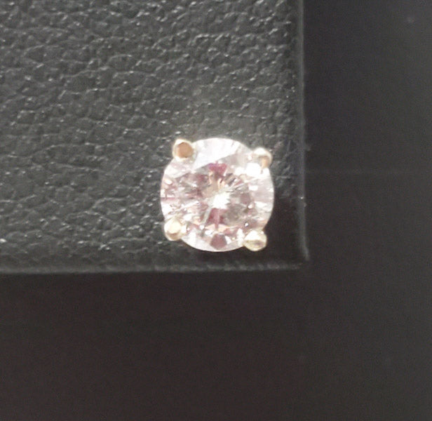 Single 14k Gold 5.3mm Round Diamond Earring