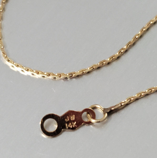 Signed JW 14k Yellow Gold 18.5" Chain