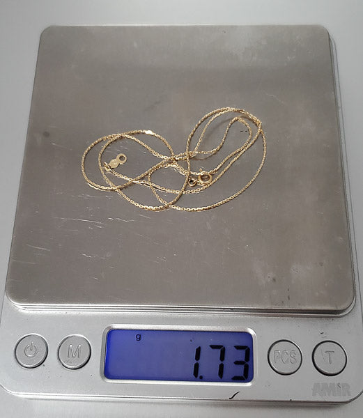 Signed JW 14k Yellow Gold 18.5" Chain