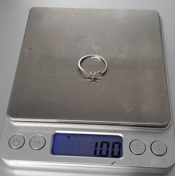 10k White Gold Diamond Heart Ring sz 7