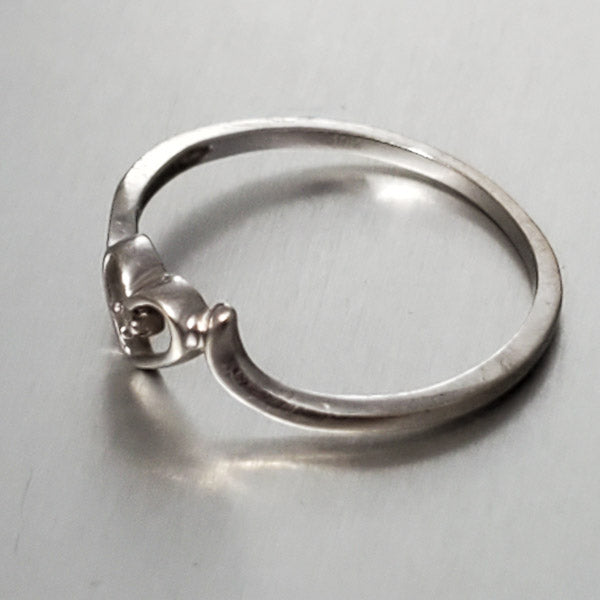 10k White Gold Diamond Heart Ring sz 7