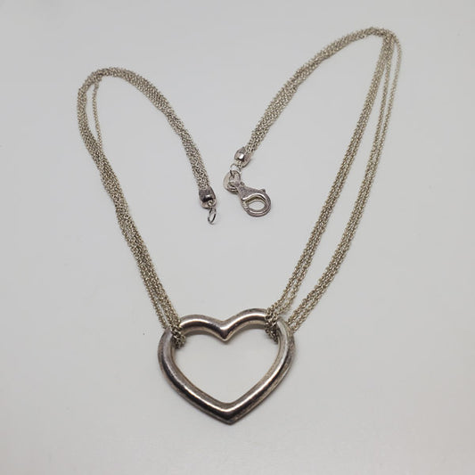 Open Heart Sterling Silver Necklace