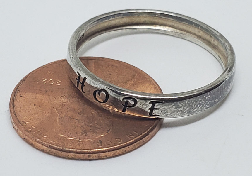 Hope Sterling Silver Classic Band/Ring sz 9