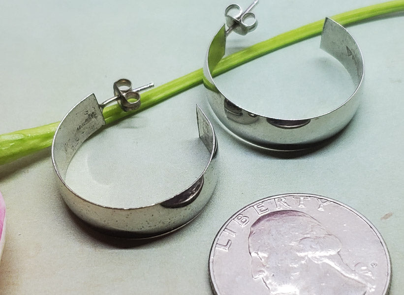Sterling Silver Open Hoop Earrings