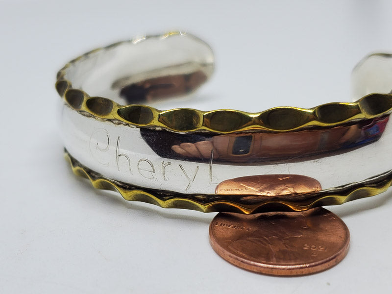 Cheryl Sterling Silver Two Tone Cuff Bracelet